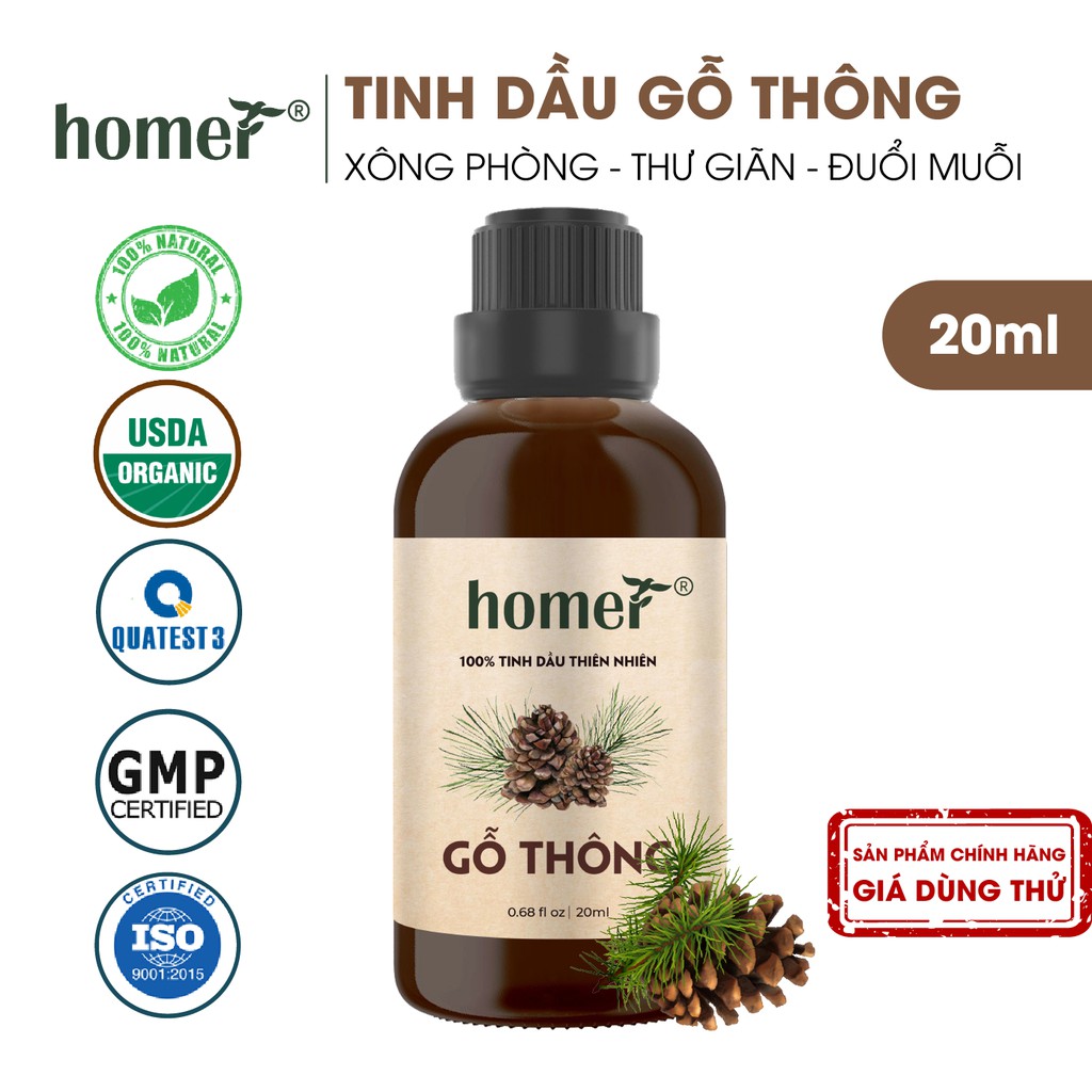 Tinh dầu Gỗ Thông Đỏ Homer - Pine Essential Oil - đạt chuẩn chất lượng kiểm định