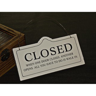 Bảng treo gỗ chữ OPEN - CLOSED