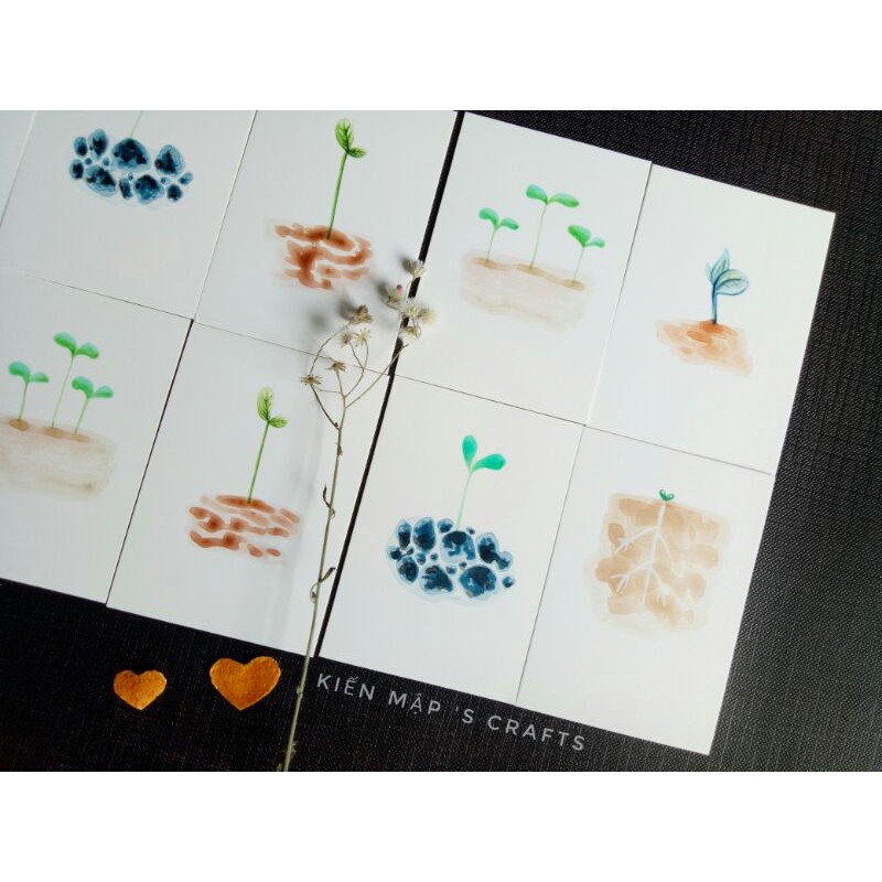 [5x8cm] SET Thiệp chủ đề cây mầm What type of tree would you be? Trang trí phụ kiện chụp ảnh Quà tặng Vintage Dễ thương