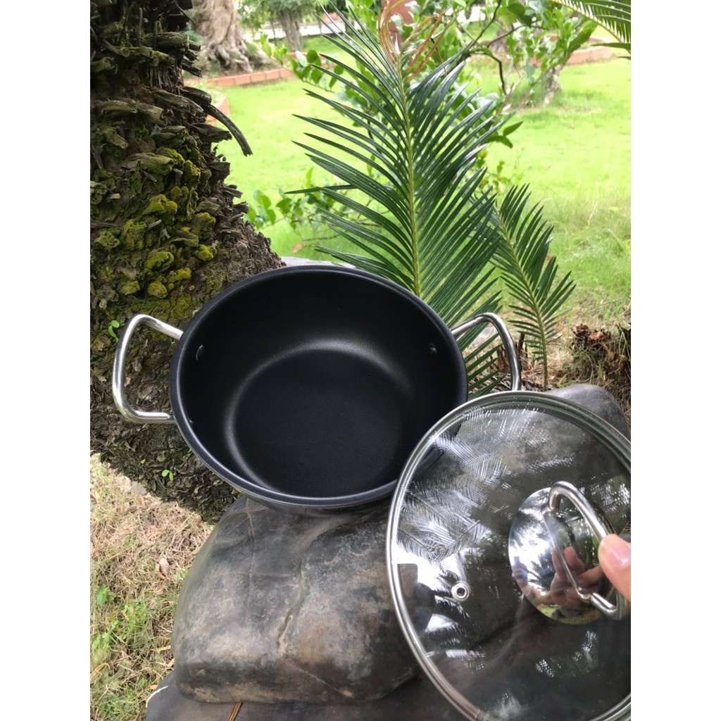 NỒI KHO CÁ CHỐNG DÍNH, ĐÁY TỪ 3 LỚP 20CM FIVESTAR-Không kén bếp