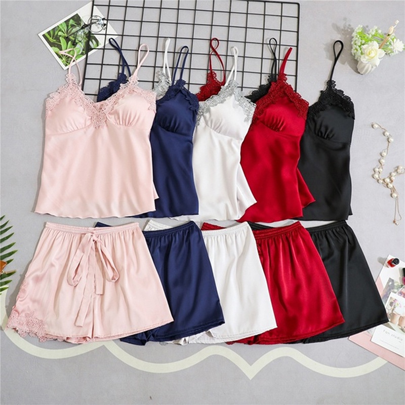 Fashion Woman Underwear Sling Vest Shorts Pajamas Suit Ladies Home Pajamas