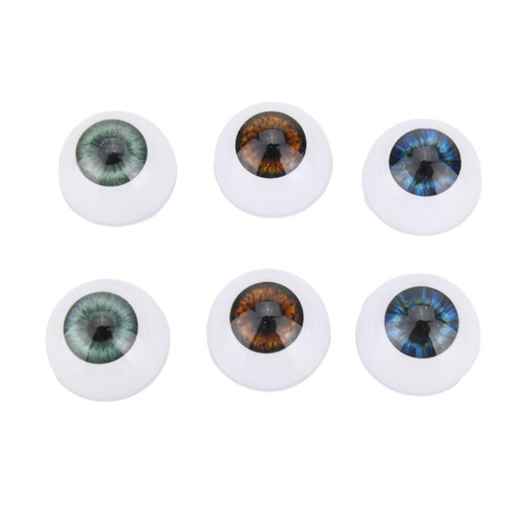 DIACHA 1pair 20MM Funny Eyeballs Animal Half Round Hollow Realistic Dolls Eyes Blue Brown Black Accessories Kids Toy Real Like 20inch new Baby