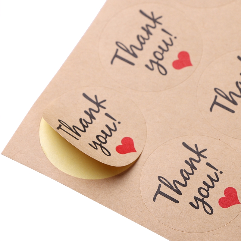 Set 60 nhãn dán in chữ "Thank You" tiện dụng để trang trí cho đám cưới