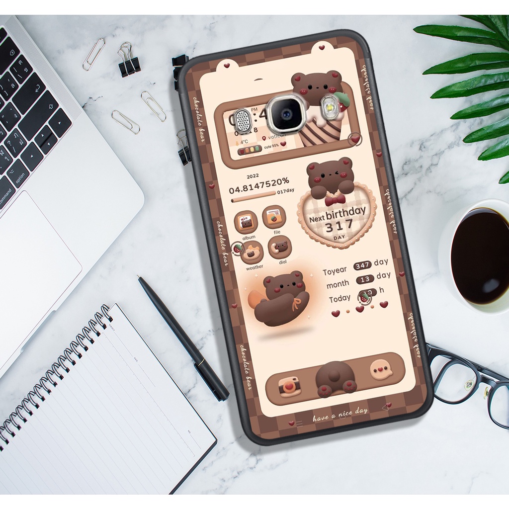 ỐP LƯNG SAMSUNG , IN HÌNH GẤU NÂU CHOCOLATE ĐÁNG YÊU.