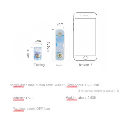 Dây Quấn Cáp Sạc/Tai Nghe Màu Laser Có Khóa Nút Hình Hoa/Trái Tim Cho Nữ