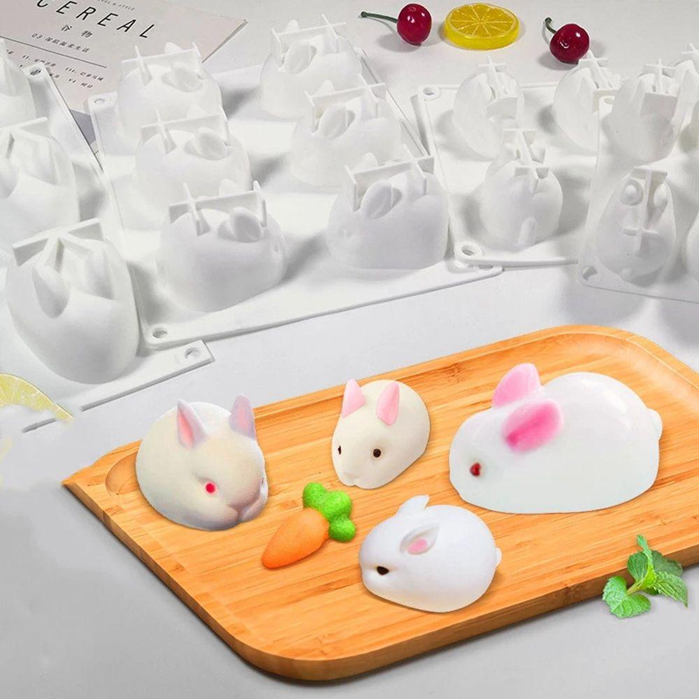 AUGUSTINA Khuôn Silicone Làm Bánh Hình Thỏ 3D Thân Thiện Với Môi Trường