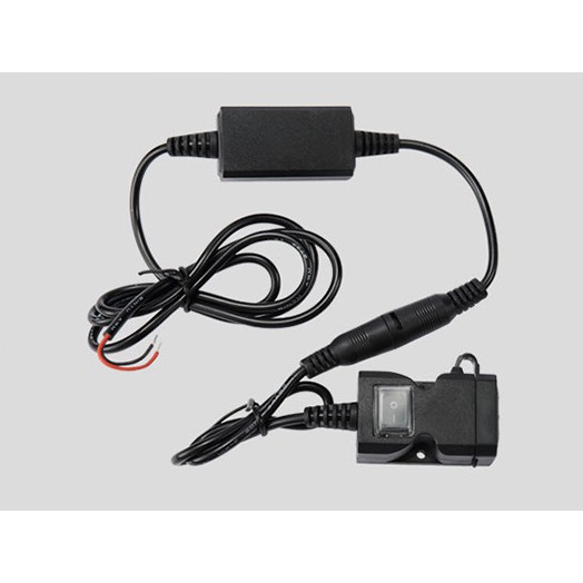 Sạc điện thoại gắn xe máy 2 cổng USB 12V kèm công tắc và đế gắn chống nước cho bác tài xế công nghệ chạy grab,now