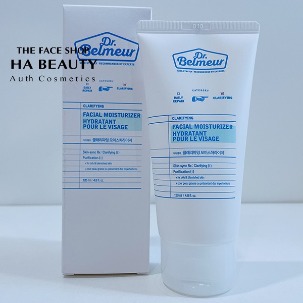 Sữa dưỡng ẩm cho da mụn dầu hỗn hợp phục hồi da nhạy cảm The Face Shop Dr Belmeur Clarifying Facial Moisturizer 120ml