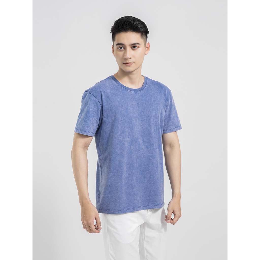 Áo thun nam ARISTINO dáng Casual fit suông rộng, chất liệu cotton mềm mại, khả năng thấm hút mồ hôi cao - ATS022S1