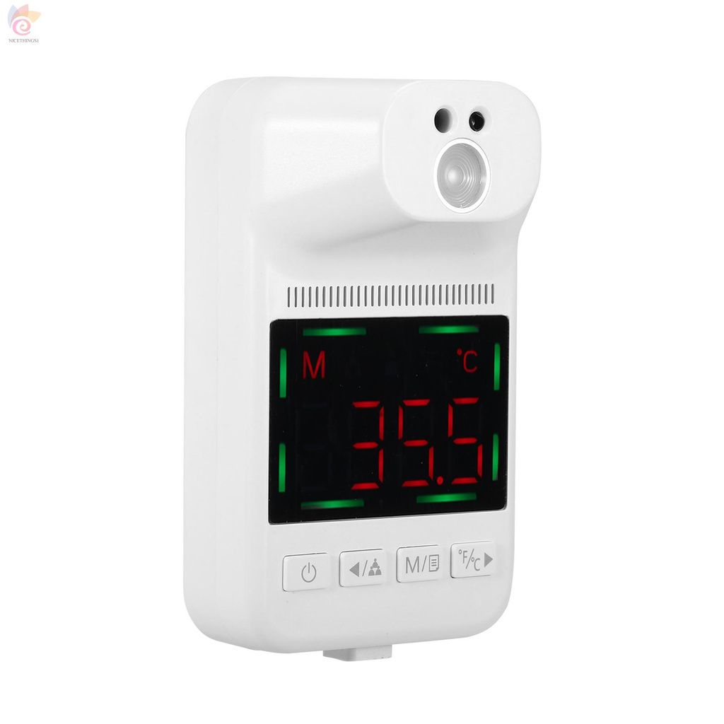 ET Non-Contact Infrared Thermometer Wall-Mounted Alarm Temperature Measurement Digital Display ℃ ℉ Quick Accurate Measuring Thermometric Indicator for Home School Office Restaurant