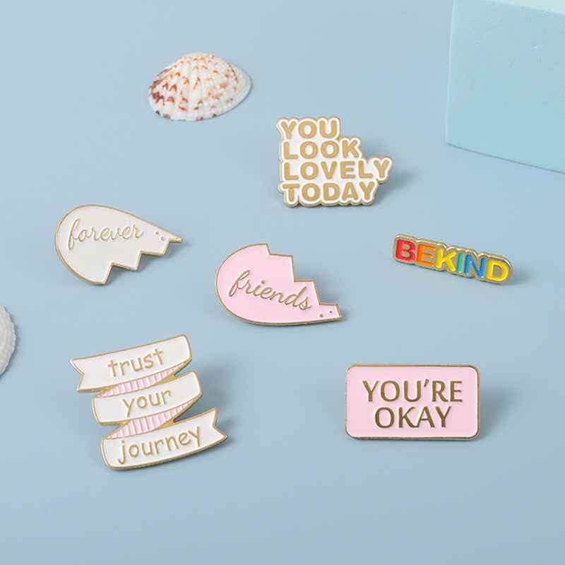 Ghim Cài Áo Kim Loại Hình Chữ Nhật In Chữ Tiếng Anh Cá Tính Thích Hợp Làm Quà Tặng Bạn Bè