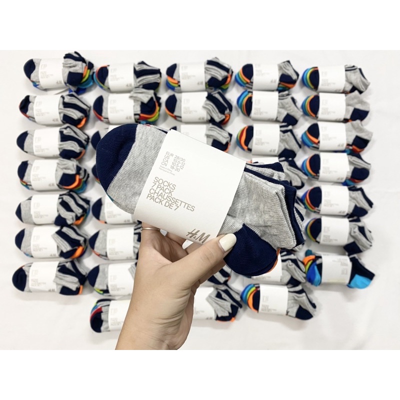 Combo 07 đôi tất HM trẻ em- size 5-6 tuổi- có mail mua hàng của web chính hãng