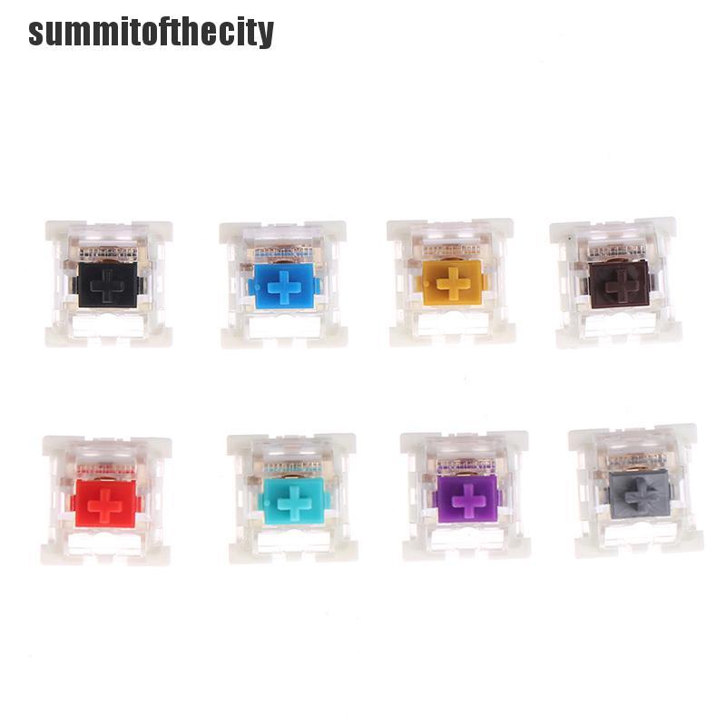 Set 10 Công Tắc Bàn Phím Cơ 3 Chấu Màu Đen / Xanh / Nâu