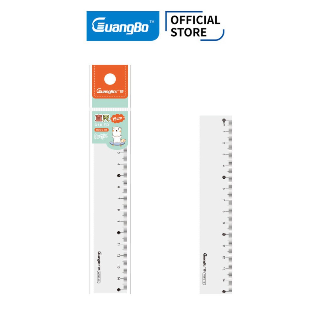 Thước kẻ 15cm/20cm trong suốt có răng cưa GuangBo H05012/ H05013