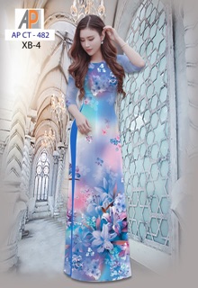 Vải áo dài in hoa ly