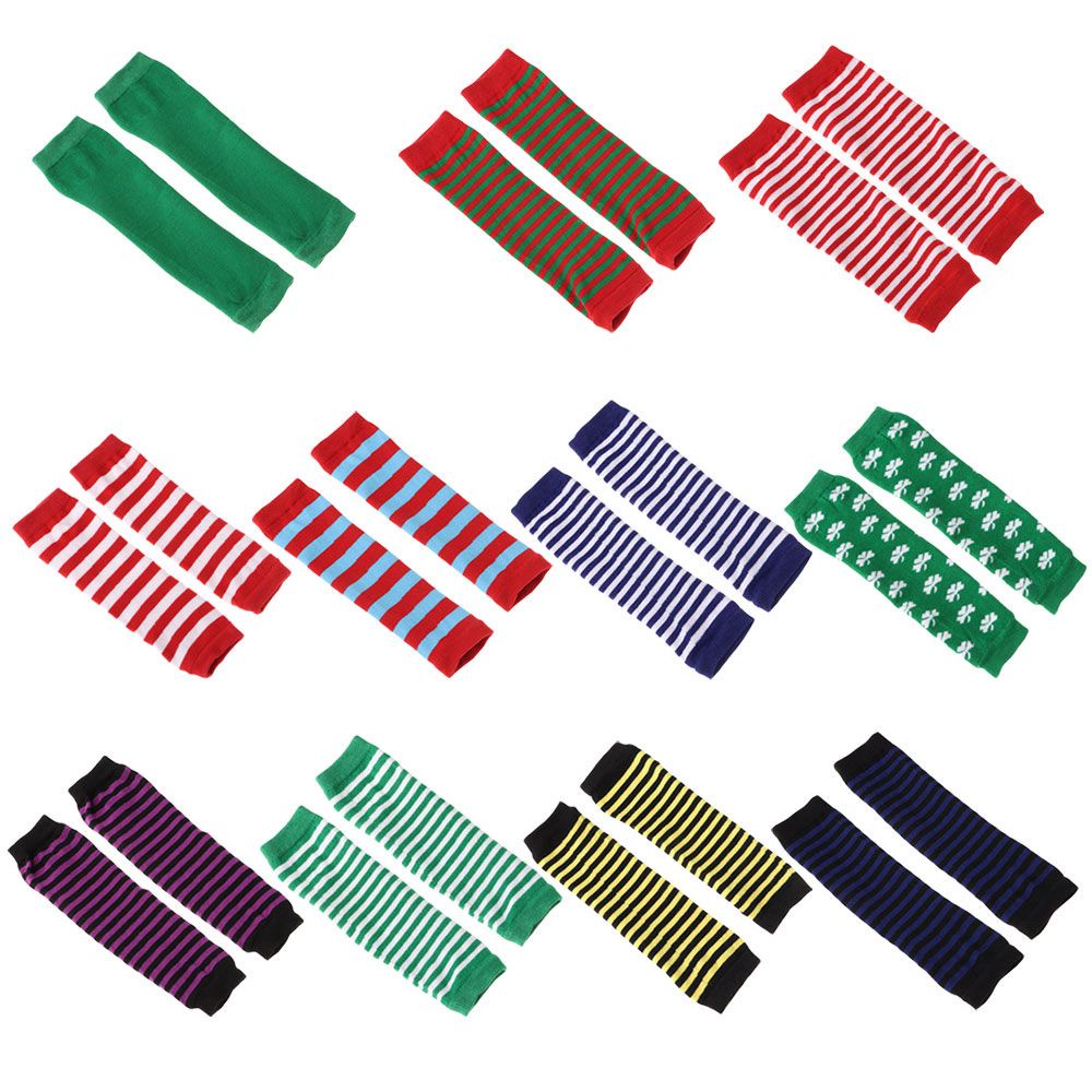 Bao Tay Cotton Dệt Kim Hở Ngón Họa Tiết Kẻ Sọc Cho Nữ Mihan1