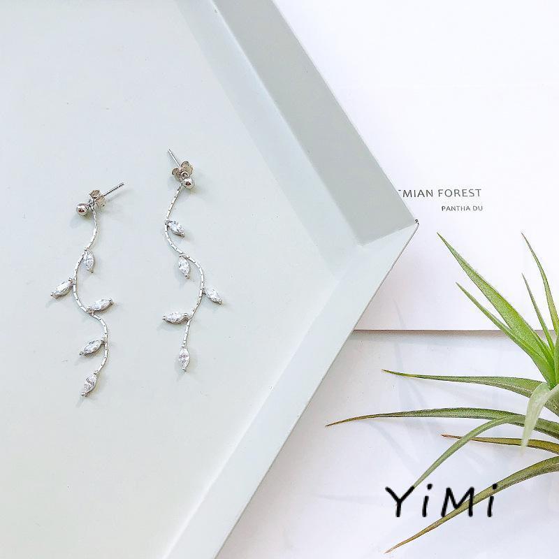 Bông Tai Mạ Bạc 925 Kiểu Dây Liễu Đơn Giản Cho Nữ