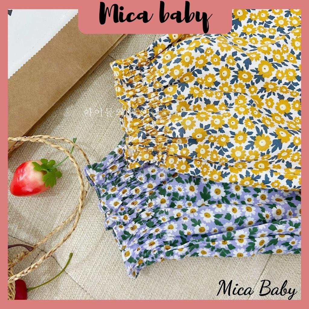 Đồ bộ cotton cho bé cổ sen hoa nhí điệu đà đáng yêu Mica baby QA16