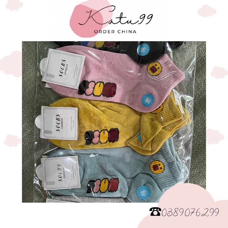 Tất nữ cổ ngắn thời trang set 10 đôi nhiều mẫu mã