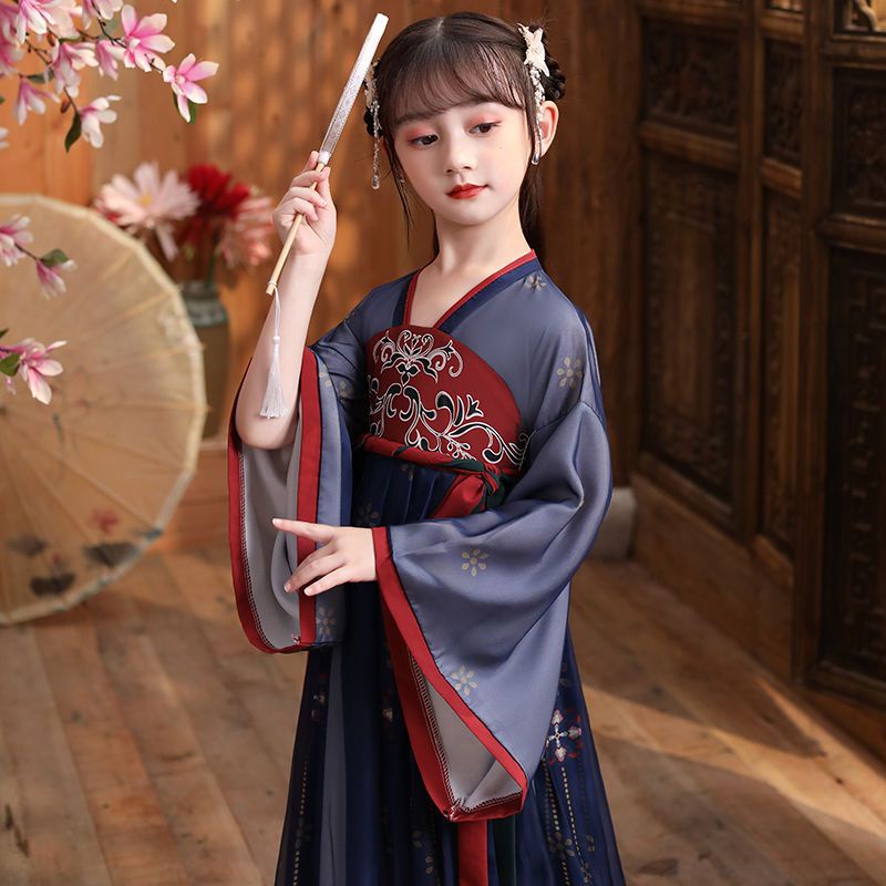 Đầm Hán Phục Trung Hoa Cổ Điển Thời Trang Xuân Thu Cho Bé Gái