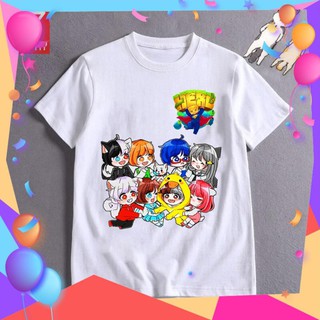 ( tặng kèm móc khóa ) Áo Thun Chibi Toàn Bộ Thành Viên Hero Team Mini Word F091
