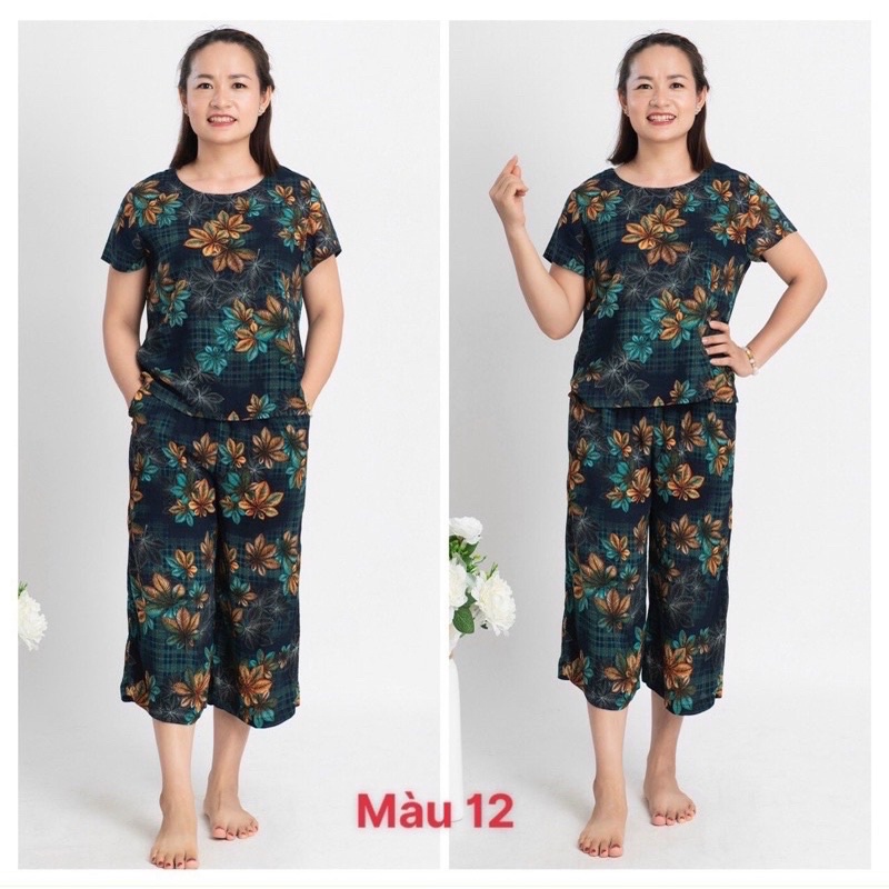BIGSIZE_ Bộ lanh GIA HUY, bộ trung niên cho mẹ,bộ lanh mặc nhà 40-75kg,đồ bộ cho người trung tuổi mỏng mát cho mùa hè