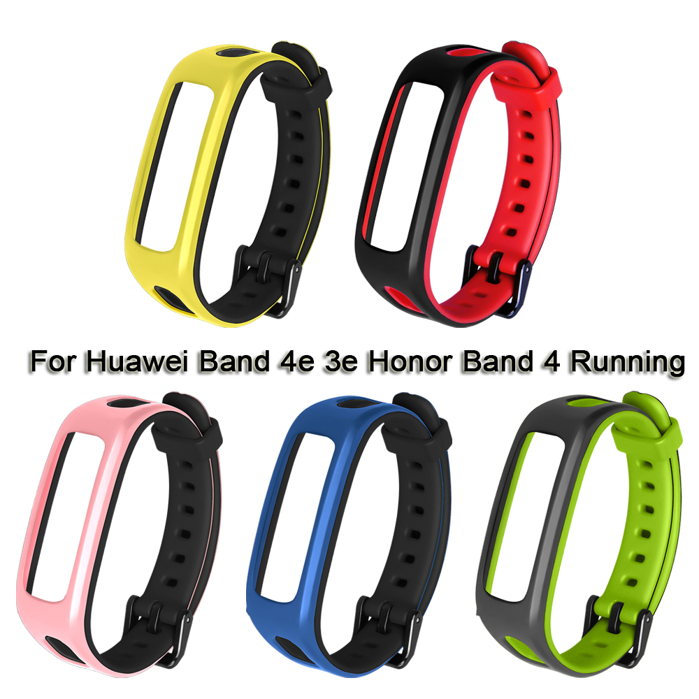 Dây đeo thay thế chất liệu silicon màu trơn thời trang cho đồng hồ thông minh Huawei Band 4e 3e Honor Band 4 Running