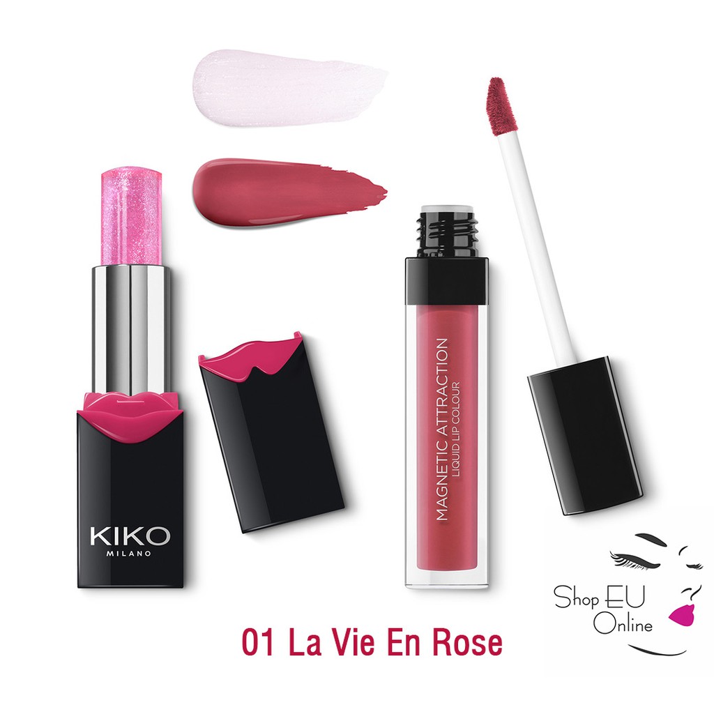 Son kem lì kiko - combo 2 Son Môi Kiko Magnetic Attraction Perfect Lip Kit: Son lì + Son dưỡng không màu