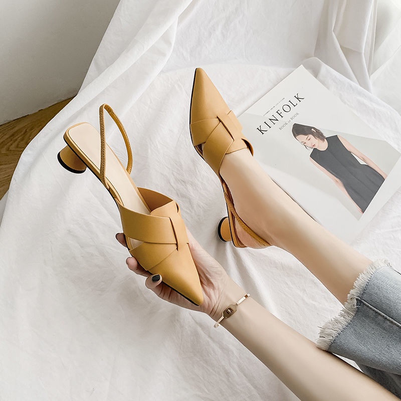 ◄❇giày cao gót nữ big size, dép sục phong cách tiểu thư siêu đẹp trong niche, da mềm đệm chân, mới nhất năm 202