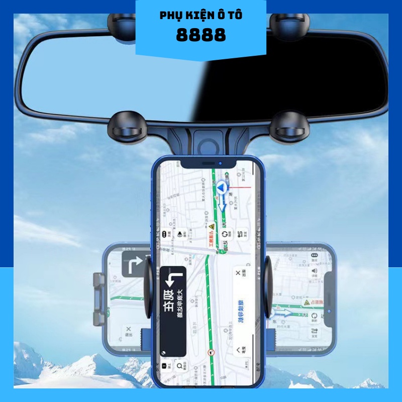 Giá đỡ điện thoại treo gương cao cấp xoay 360 độ, cứng cáp, siêu chắc chắn, siêu bền