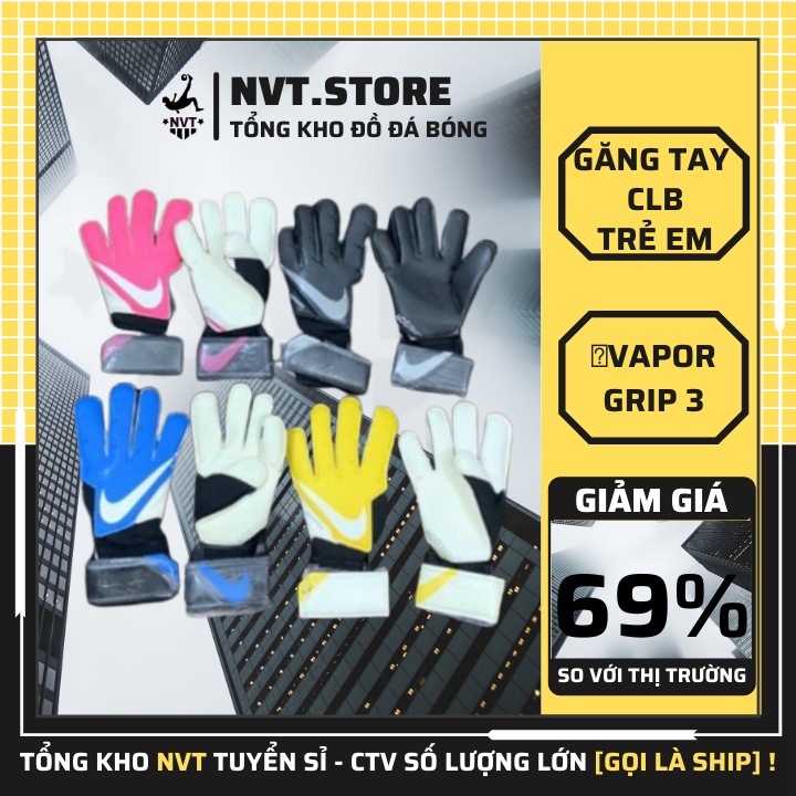 Bao tay bóng đá trẻ em cao cấp Nike Vapor Grip 3, găng tay thủ môn chất liệu da tổng hợp - NVT.store.vn