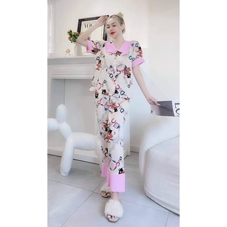 Pyjama Đồ Bộ Mặc Nhà Set Lụa Mango Cao Cấp Cộc Dài Freesize 40-60kg