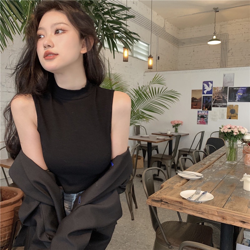 Áo không tay ôm sát vừa vặn quyến rũ năng động cho Hàn Quốc Thời Trang nữ