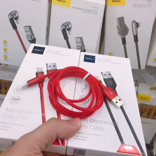 Cáp sạc Rock tự ngắt có đèn Led cho IP/tablet táo chân chân IPUSB