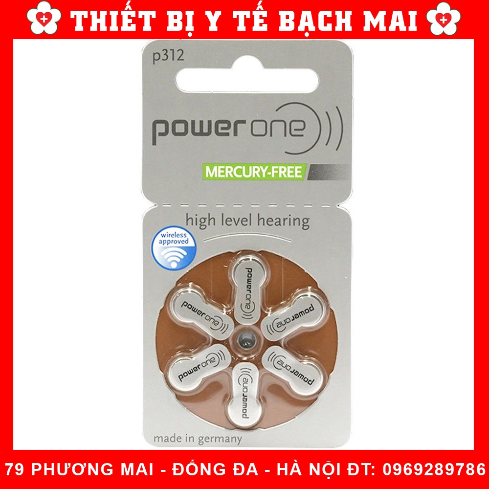 Pin Máy Trợ Thính Power One P13, P675, P312, P10 - Đức [Vỉ 06 Viên]