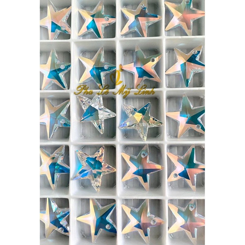 2 viên pha lê Swarovski ngôi sao 20mm