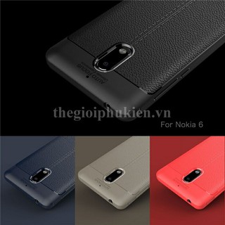 Ốp lưng Nokia 6 silicon giả da, chống sốc Auto Focus