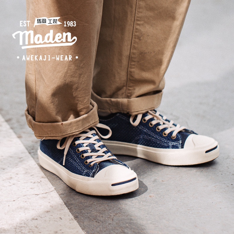 Giày thể thao denim Maden thêu họa tiết cổ điển phiên bản giới hạn thời trang mùa hè 2022 dễ phối đồ cho nam