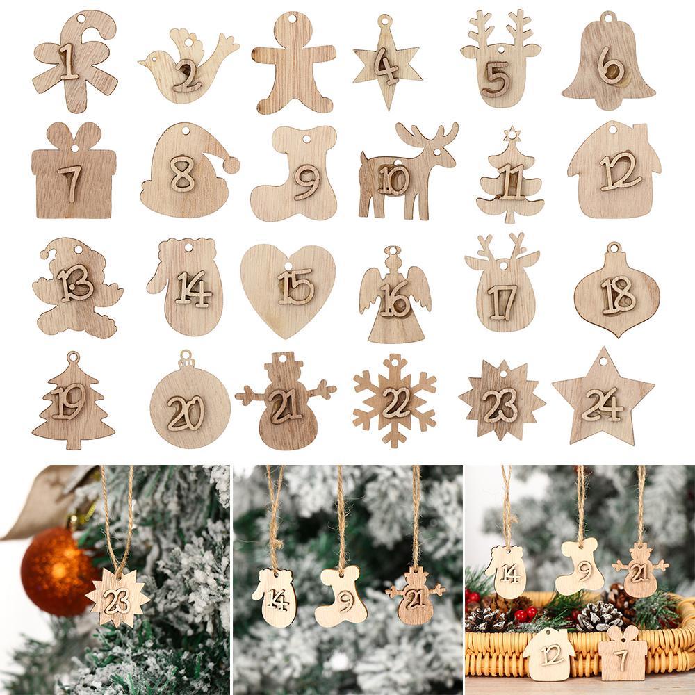 Set 24 Kẹp Túi Bánh Quy Bằng Gỗ Hình Số