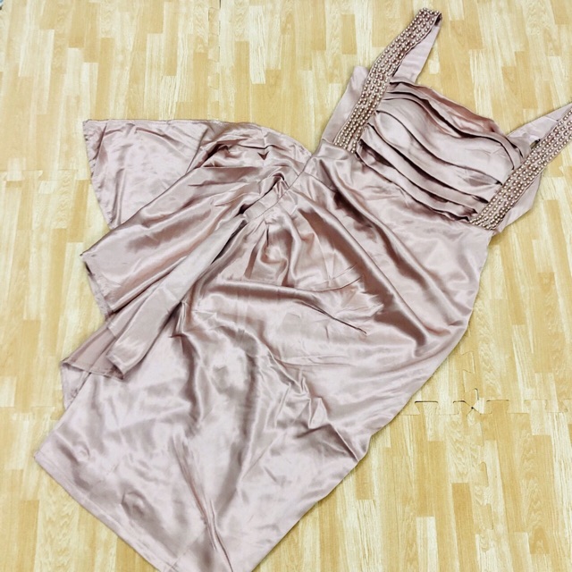Đầm body phi 2 dây kết châu và ảnh thật