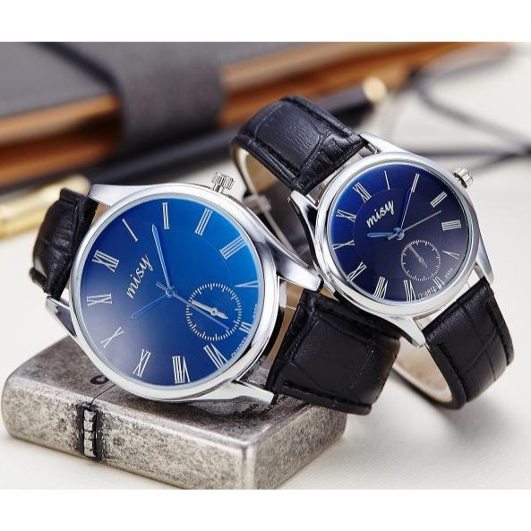 Đồng hồ nam/nữ Misy kim xanh dây da thời trang SP290 (Nhiều màu)