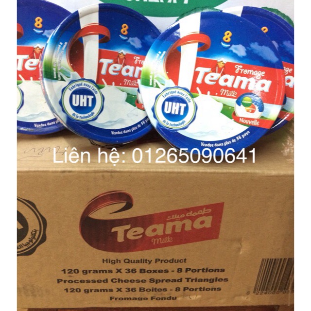 1 thùng phô mai miếng Teama- 36 Hộp/ thùng