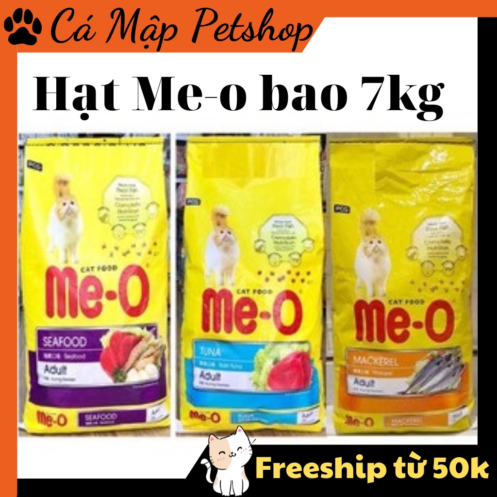 Hạt cho mèo Me-o, Hạt Me-o cho mèo đủ vị bao 7kg