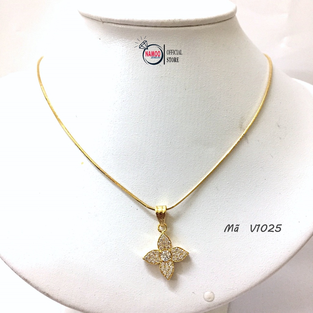 Dây Chuyền Nữ Mạ Vàng Cao Cấp V1025 Bền Màu Bảo hành 6 tháng dùng hàng ngày ko đen gỉ