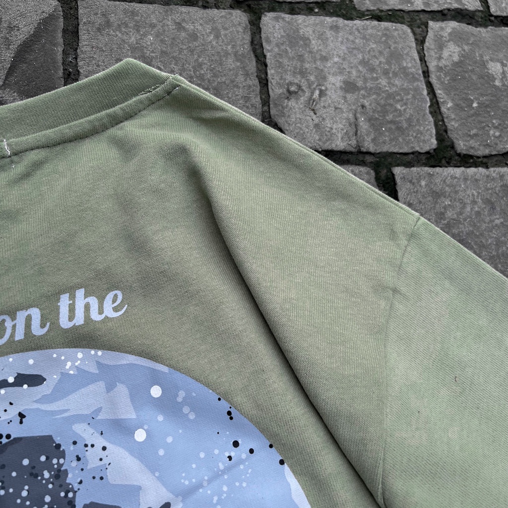 Áo thun cotton basic MEANSTORE tee cổ tròn tay lỡ sọc phối màu pull oversize unisex form rộng nam nữ - Moon