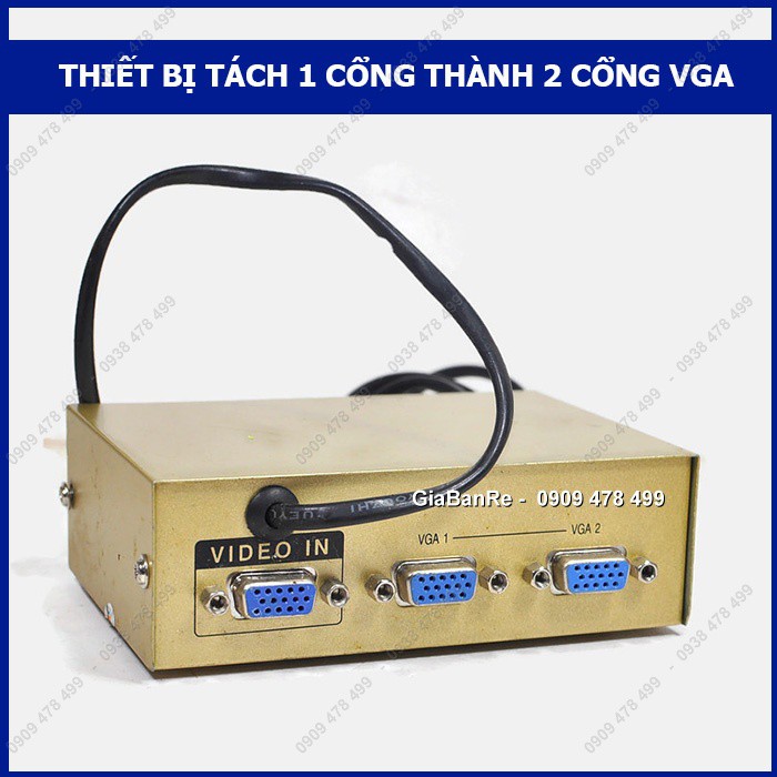 THIẾT BỊ CHIA 2 CỔNG VGA VỎ KIM LOẠI - NGUỒN 220V - 5158.2