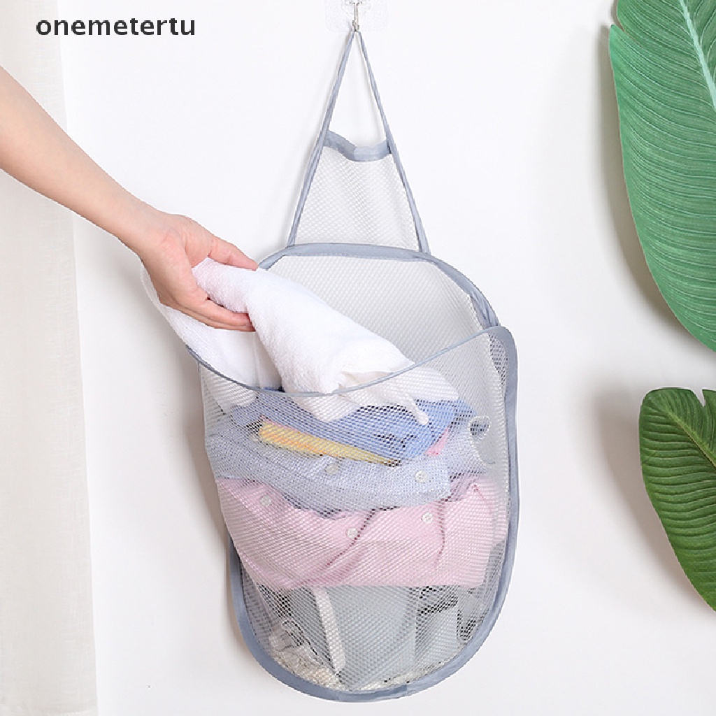 Onemetertu Giỏ Lưới Đựng Quần Áo Bẩn Có Thể Gấp Lại Dùng Trong Phòng Tắm EN