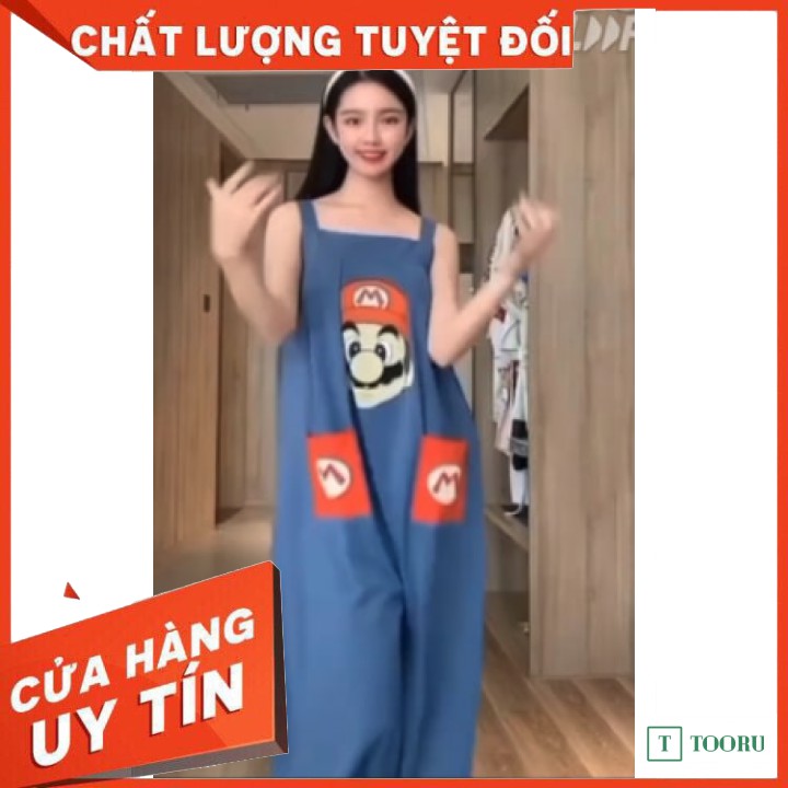 Đầm ngủ 2 dây nữ dáng suông dễ thương cotton mềm mịn hoạ tiết hoạt hình váy ngủ cute Tooru DNS