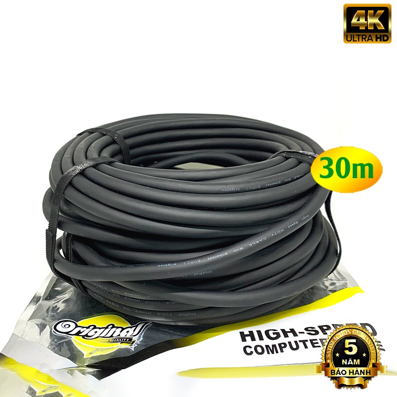 Dây HDMI 30M ARIGATO 4K Cao Cấp Nhập Khẩu Bản 2.0 Xuất Hình Ảnh 4K Dài 30M Báo Giá 1 Dây Bảo Hành 5 Năm