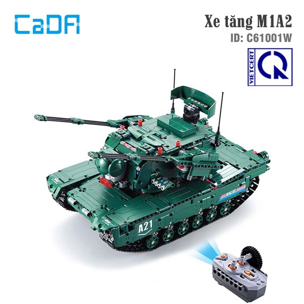 Đồ chơi lắp ráp xe Tăng 2 trong 1- Lego lắp ghép xe Tăng M1A2 điều khiển từ xa- Hàng cao cấp-CADA-C61001W